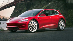 Tesla Model 2 wordt mogelijk vormgegeven als een compacte Model Y (Afbeelding render: Autocar)