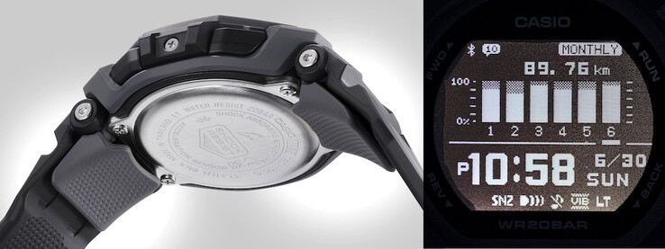 De GBD-300 heeft een band met textuur die kleverigheid door zweet voorkomt en tegelijkertijd zorgt voor een goede pasvorm zodat u het MIP LCD-scherm gemakkelijk kunt aflezen, dat 's nachts automatisch kan worden verlicht door aan de pols te draaien. (Bron: Casio)