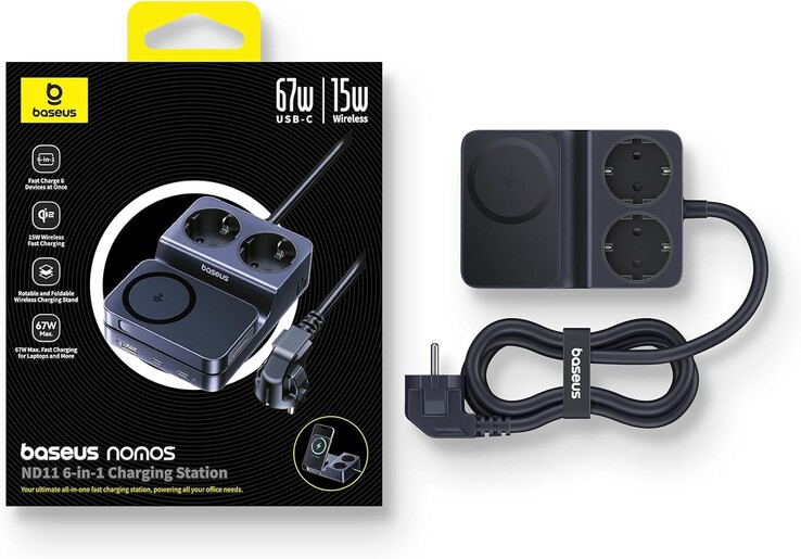 Het Baseus Nomos ND11 6-in-1 oplaadstation. (Afbeelding bron: Baseus)
