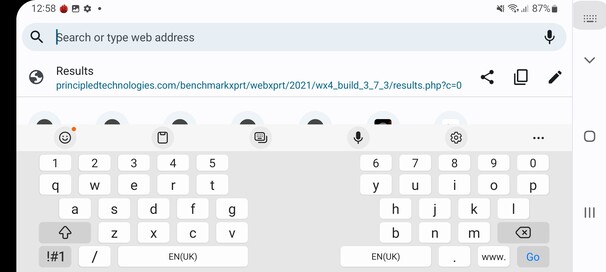 Toetsenbord in liggende modus