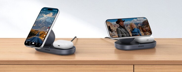 De Ugreen 15W 2-in-1 magnetische draadloze oplader. (Afbeeldingsbron: Ugreen)