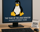 Linux bereikt een marktaandeel van 5% voor desktopbesturingssystemen, wat wijst op een stijgende populariteit onder consumenten en gamers. (Afbeelding gegenereerd via ChatGPT)