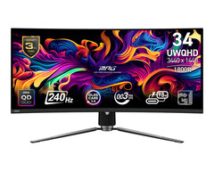 De MPG 341CQPX is een van de twee 34-inch QD-OLED monitoren die MSI dit jaar heeft geïntroduceerd. (Afbeeldingsbron: MSI)