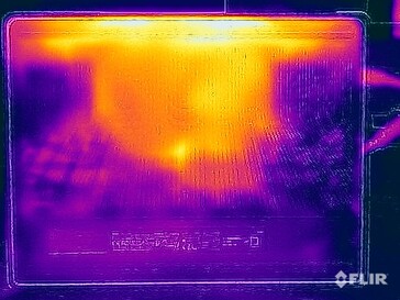 Oppervlaktetemperaturen tijdens de stresstest (onder)