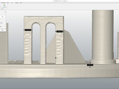 Meting van de 6 mm en 7 mm facetten van de Scanbench in QuickSurface