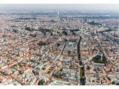 Bovenaanzicht van enkele stadswijken - de hoofdstad van Oostenrijk investeert in klimaatvriendelijke verwarmingssystemen (Afbeelding bron: stad Wenen) 