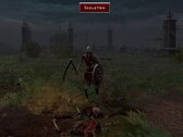 We staan tegenover een skelet in Diablo II: Resurrected VR