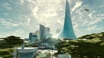 De stad New Atlantis in het spel is de grootste die Bethesda ooit heeft gebouwd (Afbeelding Bron: Bethesda)