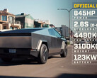 De Cybertruck-batterij heeft een bereik van 320 mijl (afbeelding: Top Gear/YT)