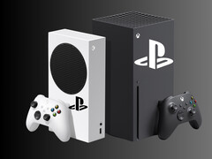 Mockup-afbeelding met Xbox-consoles met Sony PlayStation-logo (bron: Sony PlayStation, Microsoft Xbox Gaming, met bewerkingen)