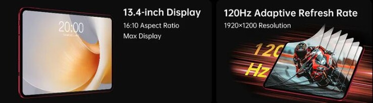 De grote Android tablet heeft een 120Hz scherm (Afbeelding bron: Teclast)