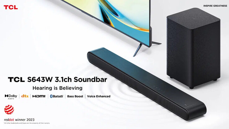 De TCL S643W Soundbar (Beeldbron: TCL)