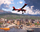 Hobart, Tasmanië, Australië, zoals te zien in de nieuwste Microsoft Flight Simulator 2024 Update.