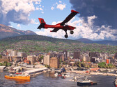 Hobart, Tasmanië, Australië, zoals te zien in de nieuwste Microsoft Flight Simulator 2024 Update.