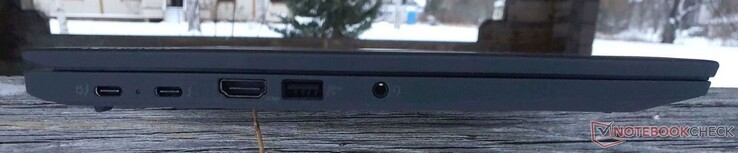 Links: 2x Thunderbolt 4, HDMI 2.0b, USB-A 3.2 Gen 1, audio-aansluiting
