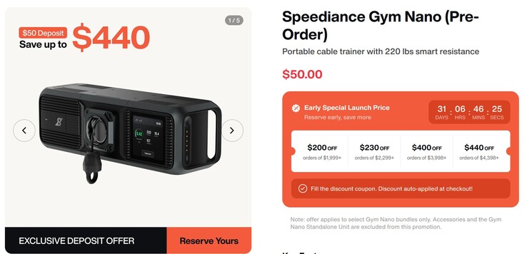 Dus… wat is de prijs bovenop de aanbetaling van $50?