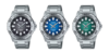 Van links naar rechts: de Casio Marine Sports MTD-140D-1AV, MTD-140D-2AV en MTD-140D-3AV horloges. (Afbeeldingsbron: Casio, bewerkt)