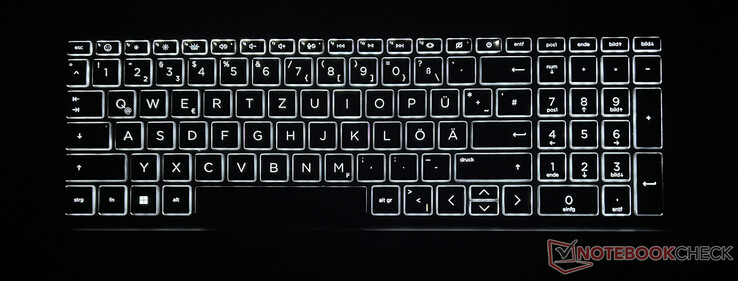 Gelijkmatige verlichting van het toetsenbord