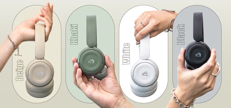 De JVC Kenwood HA-S60W hoofdtelefoon is verkrijgbaar in vier rustgevende matte kleuren-beige, kaki, wit en zwart. (Afbeeldingsbron: JVC Kenwood)