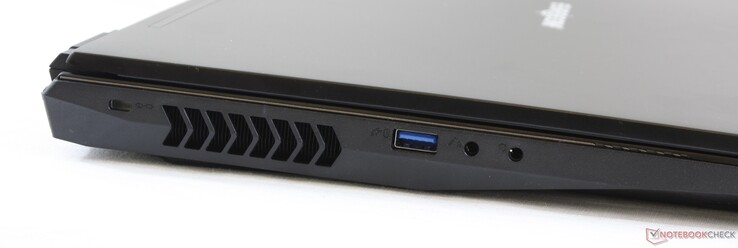 Linkerkant: Kensington Lock, USB 3.0, 3.5 mm koptelefoon, 3.5 mm microfoon