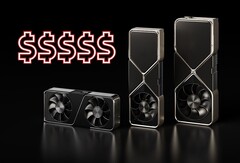 De RTX 5080 en RTX 5090 GPU's zullen naar verwachting respectievelijk 10.752 en 21.760 CUDA-kernen hebben. (Afbeeldingsbron: Nvidia, bewerkt)