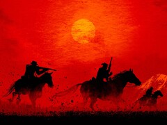 Silhouet van Red Dead Redemption 2 personages te paard. (Afbeeldingsbron: Rockstar)