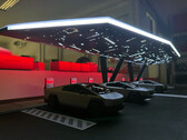 Tesla plant een futuristisch Cyber Canopy Supercharger stationontwerp. (Afbeeldingsbron: Max de Zegher/X)