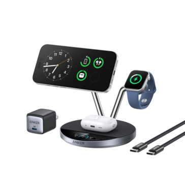 Het Anker 3 in 1 Prime draadloze laadstation kan tot drie apparaten tegelijk opladen (Afbeelding bron: Anker)