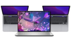 De nieuwe Dell XPS 13 Plus 9320 laptop was duidelijk sneller dan de oudere Apple MacBook Pro 13. (Afbeelding bron: Dell/Apple - bewerkt)