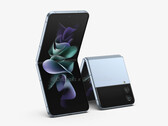 De Galaxy Z Flip4 wordt in de herfst verwacht. (Afbeelding bron: @OnLeaks & 91mobiles)