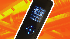 Luchtstroommeter in werking 