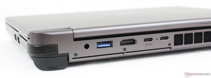 Achterkant: USB-A 3.2 Gen. 2, HDMI 2.1, USB-C 4 w / DisplayPort + Power Delivery, USB-C w / Thunderbolt 4 + DisplayPort + Power Delivery