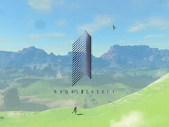 Het logo van Monolith Soft, afgebeeld met de kaart van Tears of the Kingdom