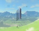 Het logo van Monolith Soft, afgebeeld met de kaart van Tears of the Kingdom