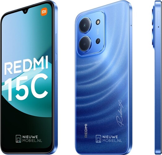 De Redmi 15C in Moonlight Blue kleuroptie. (Afbeeldingsbron: NieuweMobiel)