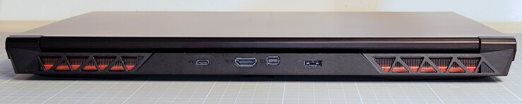 USB Type-C Gen 2x1, Mini DisplayPort 1.4a (G-Sync), HDMI 2.1 (G-Sync; HDCP 2.3), Voedingsconnector
