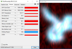 GPU-Z (overclocked - render test)