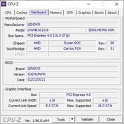 Lenovo IdeaPad Flex 5 CPU-Z: Hoofdbord tabblad