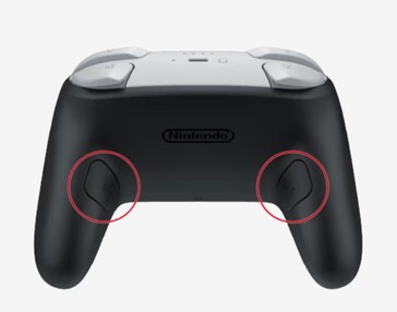 De Nintendo Switch 2 Pro Controller introduceert twee aanpasbare knoppen aan de achterkant. (Afbeeldingsbron: Nintendo)