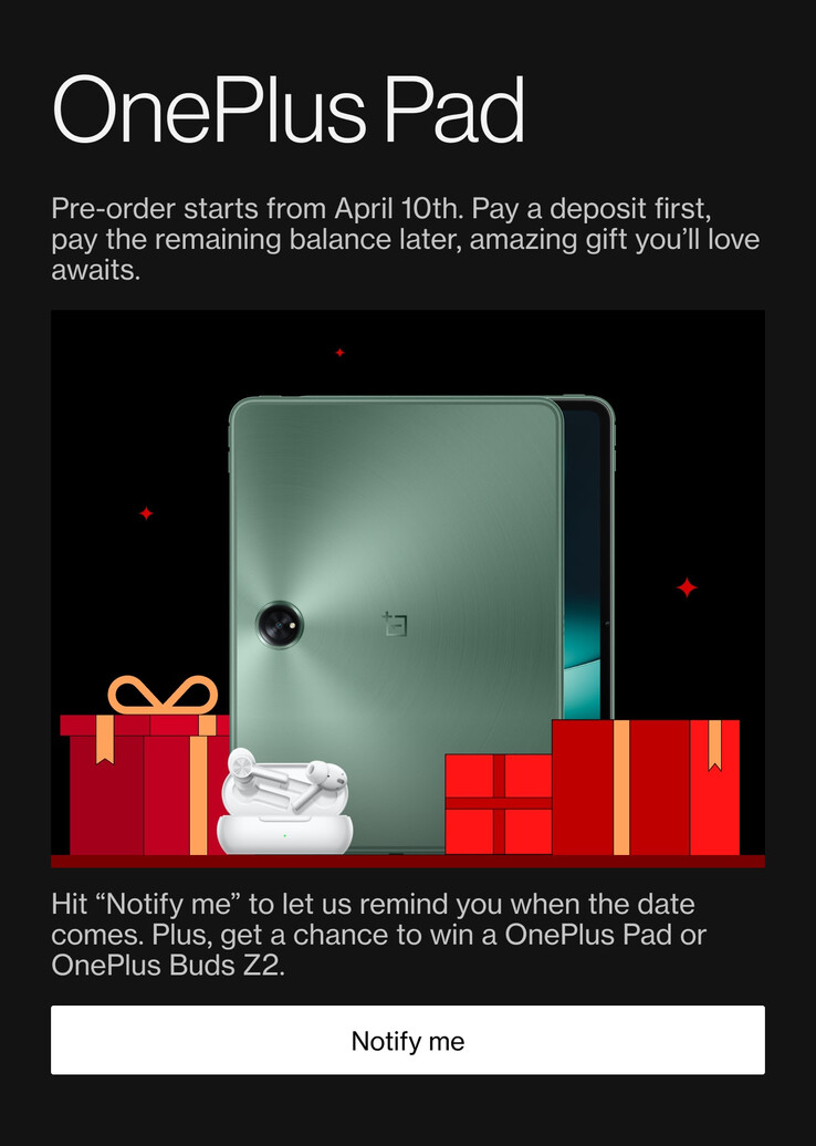 OnePlus kondigt een aanbetalingsregeling aan voor Pad pre-orders. (Bron: OnePlus)