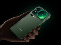 Xiaomi 17 Pro Max in het groen afgebeeld.