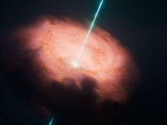 Een conceptuele afbeelding van de kern van het Circinus-melkwegstelsel (Afbeeldingsbron: NASA, ESA, CSA en STScI)