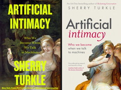 Twee verschillende omslagen van het boek Artificial Intimacy