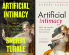 Twee verschillende omslagen van het boek Artificial Intimacy