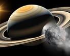 Een illustratie toont een Trojaanse asteroïde die Saturnus volgt. (Afbeeldingsbron: Robert Lea - Canva)