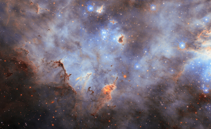 Beeld van de N11 en vastgelegd door Webb (Beeldbron: ESA/Hubble, NASA, C. Murray en J. Maíz Apellániz)