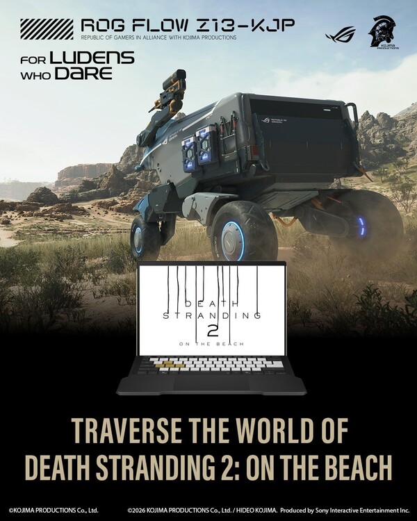 De ROG Flow Z13-KJP wordt geleverd met een gratis exemplaar van Death Stranding 2: On The Beach.