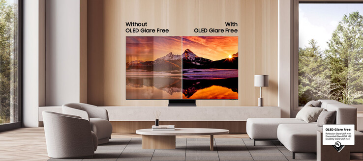 The Samsung OLED S95D 4K TV has a Glare Free finish. (Image source: Samsung)