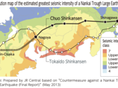 Het tracé van de Chūō Shinkansen en het aardbevingsrisico in 2013