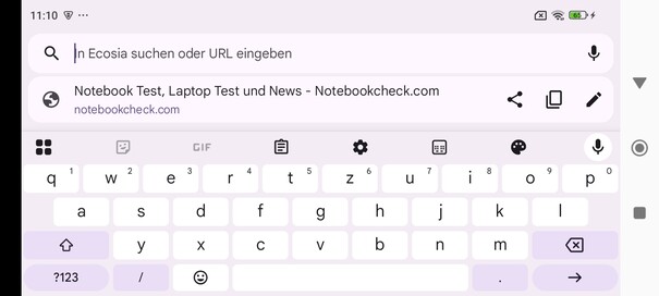 Toetsenbord in liggende modus
